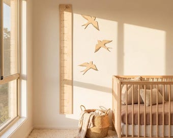 Tabla de crecimiento personalizada y divertida: tabla de altura de madera / decoración infantil / regla de altura con temática personalizada / registro de hitos para bebés y niños