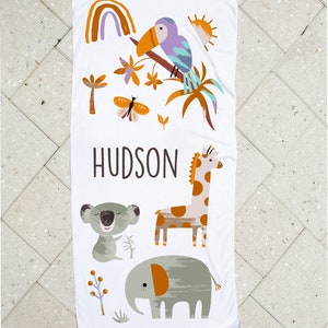 Personalised Jungle Animal Towel