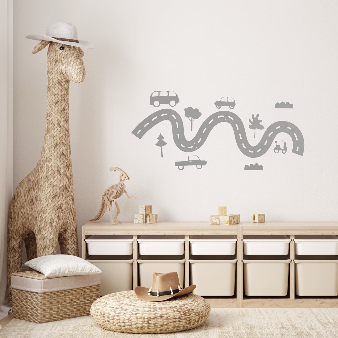 Kids Race Track Set Wooden Wall Script Art - Etsy