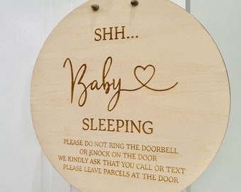 Shh..  Baby Sleeping Please do not knock... | Do not disturb sign