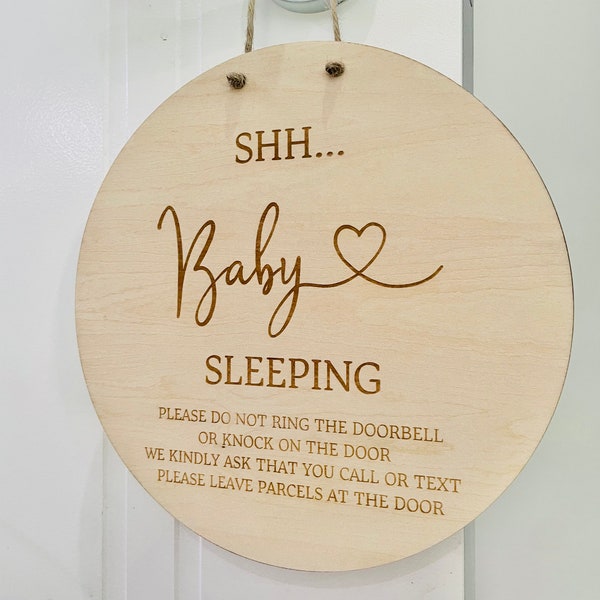 Shh..  Baby Sleeping Please do not knock... | Do not disturb sign