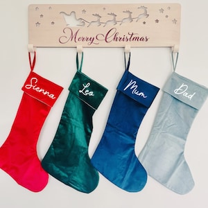 Luxury Velvet Christmas Stockings – Personalized with Name – Soft Plush Holiday Decor – Custom Xmas Stocking for Family Mantel