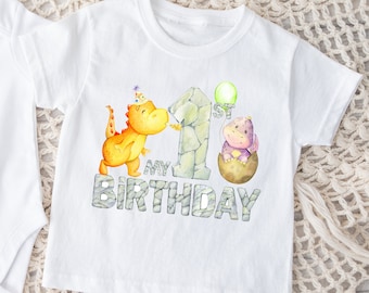 1st Dino Birthday T-Shirt | Toddler & Youth T-Shirt | First Birthday