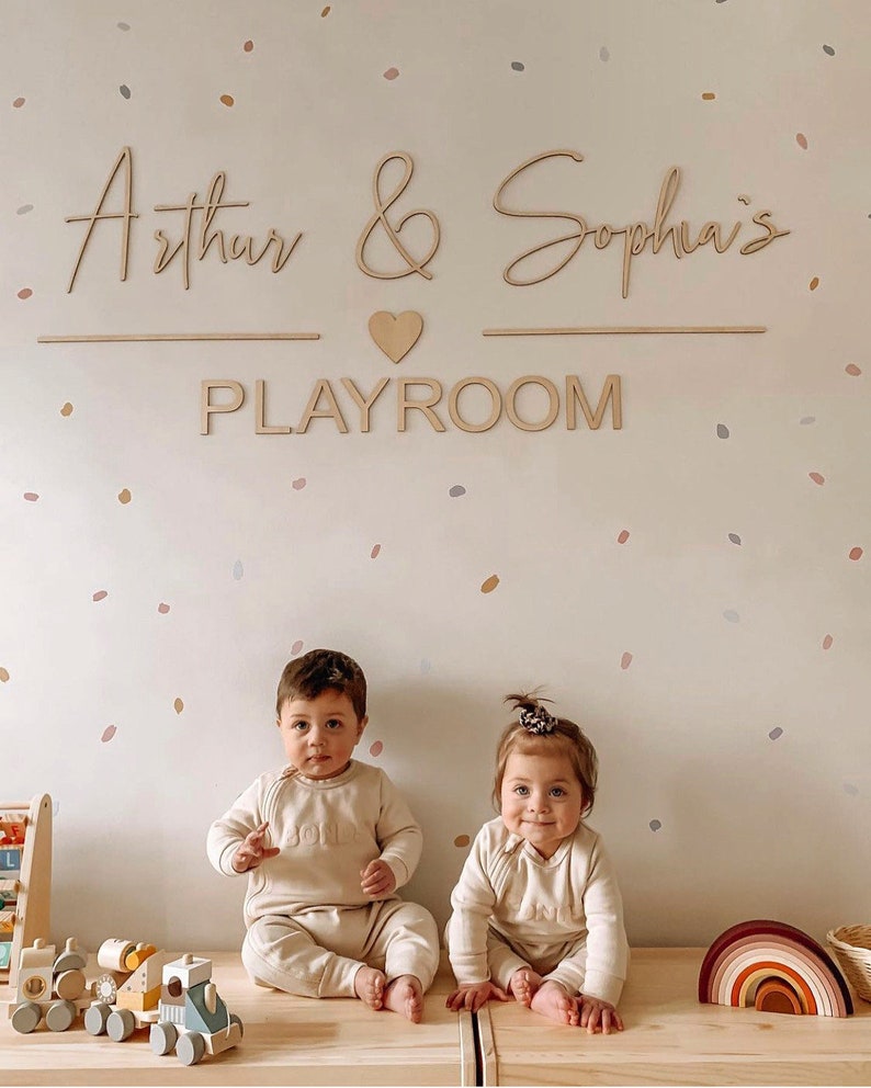 Personalised Playroom Sign Wooden Wall Script Art - Etsy
