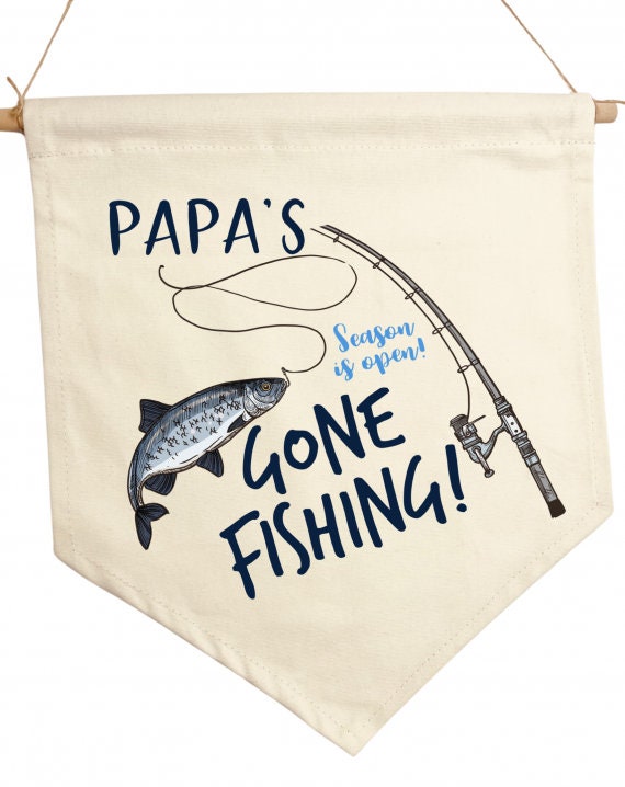 Gone Fishing Flag Personalised Father's Day Flag 