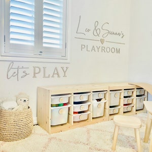 Personalised Playroom Sign – Wooden Wall Script Art, Custom Kids Room ...