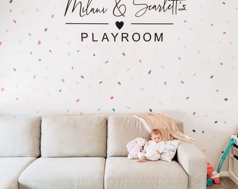 Personalised Playroom Sign – Wooden Wall Script Art, Custom Kids Room Decor, Handmade Nursery Wall Hanging, Playroom Name Sign