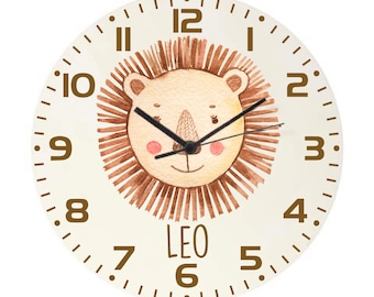 Personalised Wooden Clock – Lion