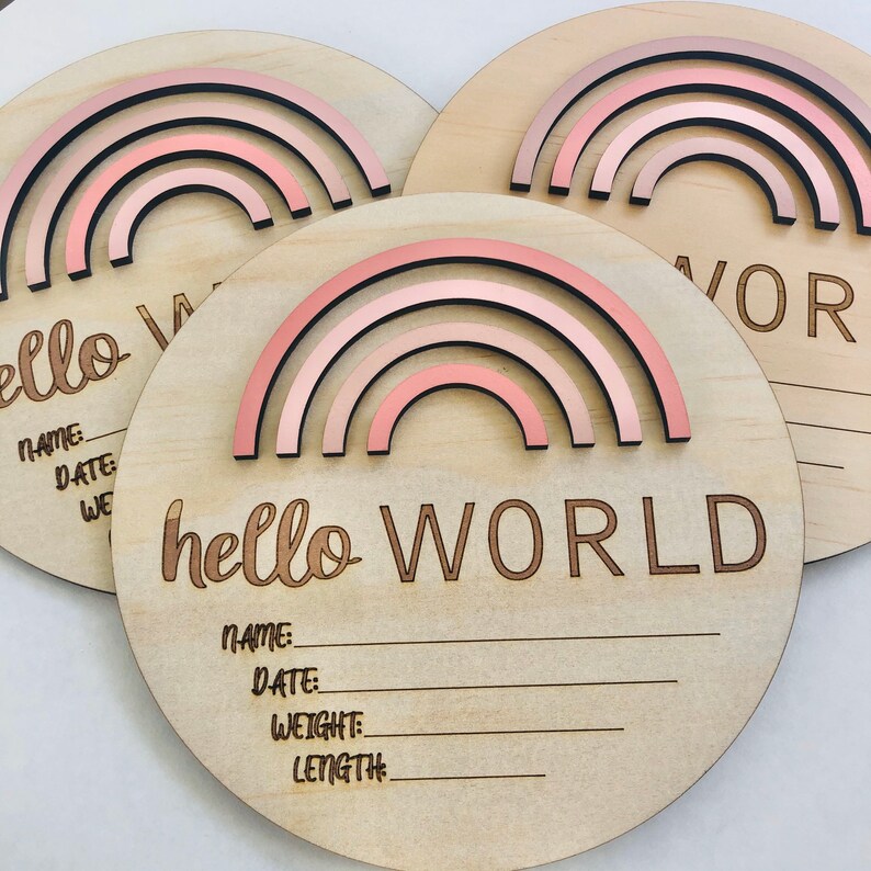 Download Baby Birth Announcement Sign SVG Wooden Sign Hello World ...