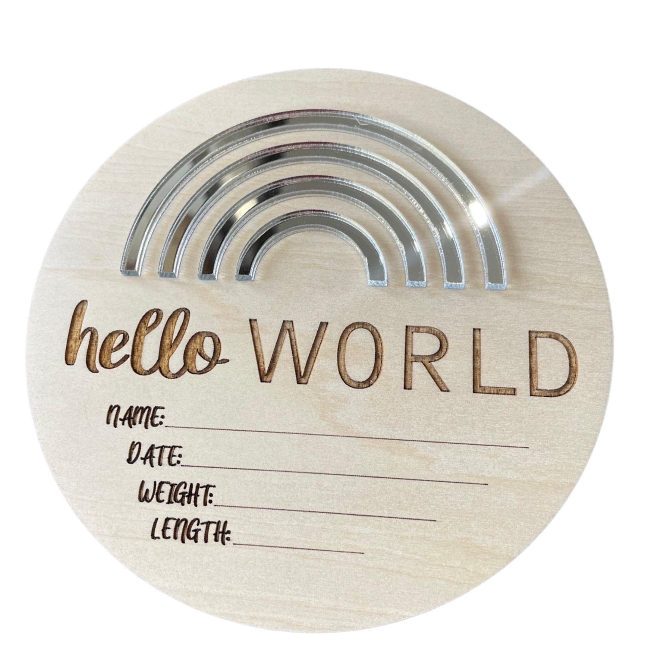 Mirror Baby Birth Announcement Sign SVG Wooden Sign Hello Etsy Australia