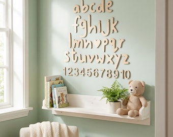 Letras del alfabeto de madera: decoración de pared para guarderías, letras para habitaciones infantiles, letras para manualidades, letras de madera personalizadas