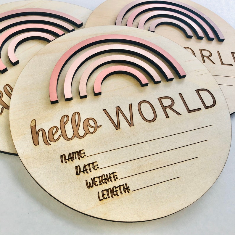 Download Baby Birth Announcement Sign SVG Wooden Sign Hello World ...