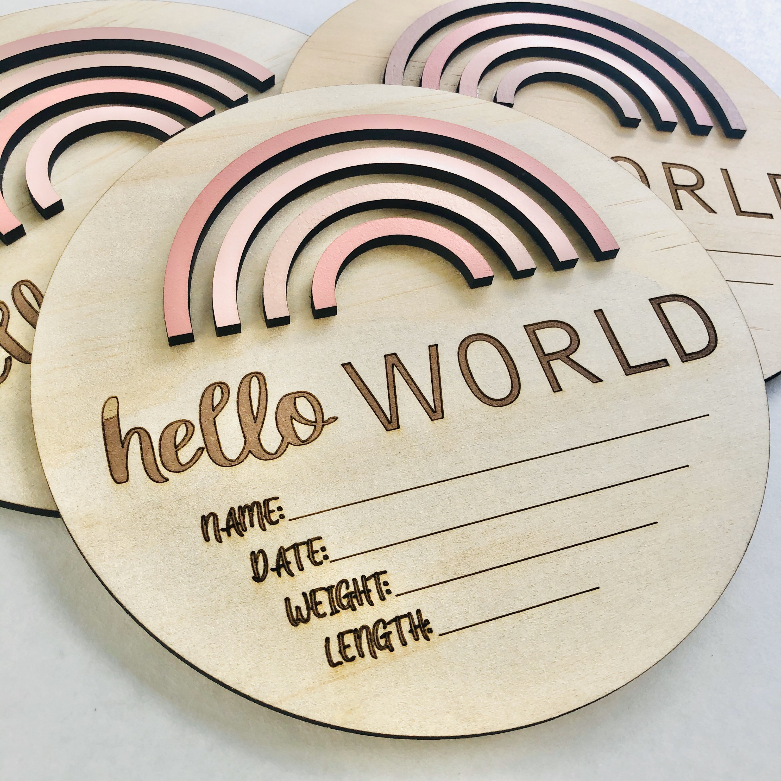 Download Baby Birth Announcement Sign SVG Wooden Sign Hello World | Etsy