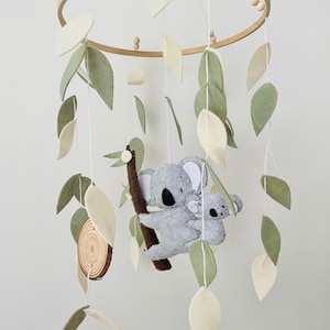 Koala Nursery Mobile – Baby Crib Mobile, Australian Animal Decor, Gender Neutral Baby Mobile, Soft Plush Hanging Mobile, Baby Shower Gift