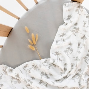 Safari Swaddle – Baby Swaddle Blanket, Jungle Animal Nursery Wrap, Soft Newborn Swaddle, Baby Shower Gift, Safari Baby Bedding