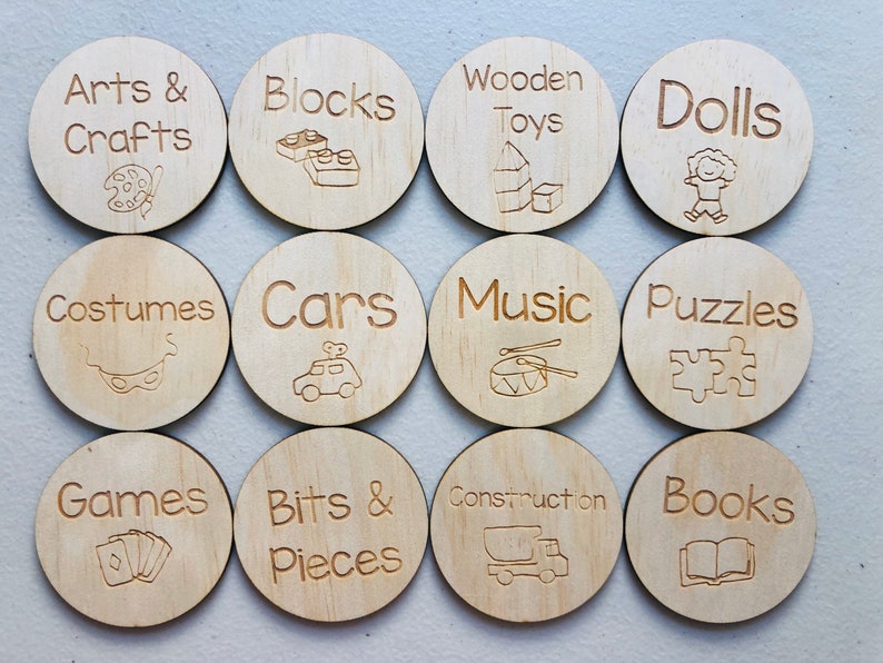 Wooden Toy Storage Labels Children's room Playroom Storage Etsy