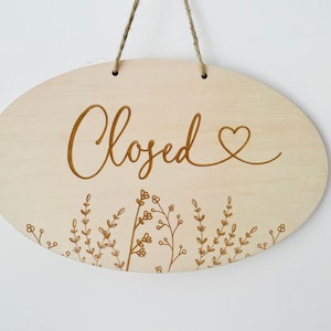 Open & Closed Floral Sign - Etsy