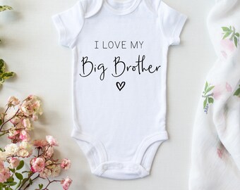 I Love My Big Brother Baby Onesie – Cute Sibling Bodysuit, Baby Clothes, Matching Family Outfits, Newborn Gift, Personalized Baby Shirt