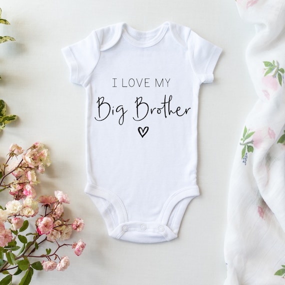 I Love My Big Brother Baby Onesie – Cute Sibling Bodysuit, Baby Clothes,  Matching Family Outfits, Newborn Gift, Personalized Baby Shirt