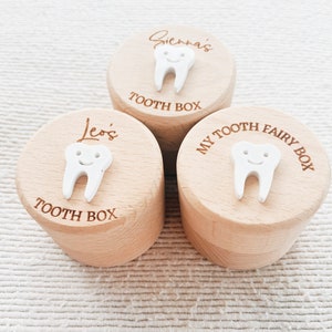 Caja de madera personalizada para el Hada de los Dientes: caja de recuerdos personalizada, almacenamiento de dientes para niños, regalo para bebé hecho a mano, soporte único para el Hada de los Dientes