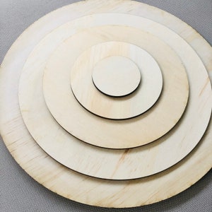 Plywood Disc Blanks in all sizes 10mm - 600mm Individual Pieces Laser Cut 3mm Ideal for Coaster blanks crafts or weddings