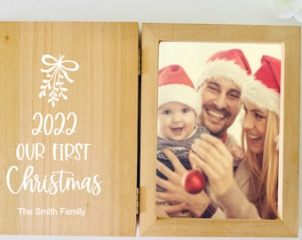 Personalised Christmas Photo Frame - Our First Christmas