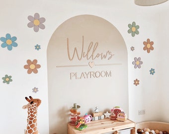 Personalised Playroom Sign wooden wall script art