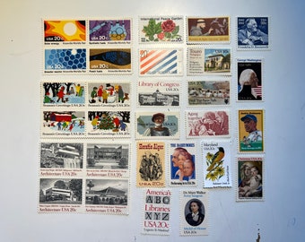 29 US 20c Unused Vintage Postage Stamps - MINT - From the 1970s - usable postage for invitations or the collector