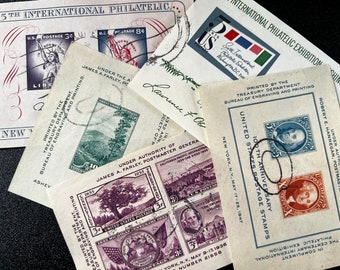 US - Set of FIVE Canceled Souvenir Mini Sheets -  from 1937 to 1966