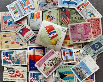 FLAGS ON STAMPS - 20 stamps per packet