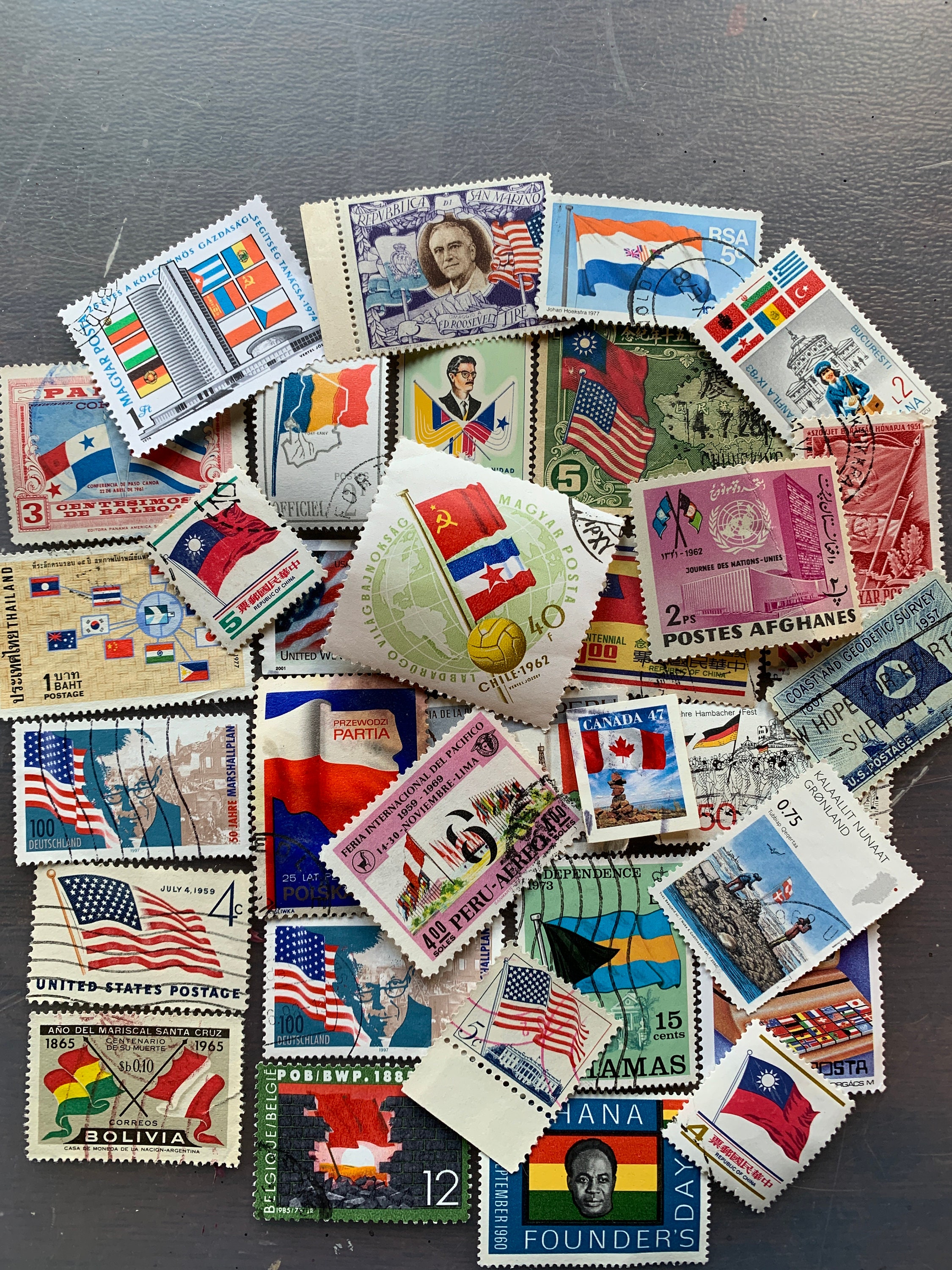 FLAGS ON STAMPS 20 Stamps per Packet Etsy