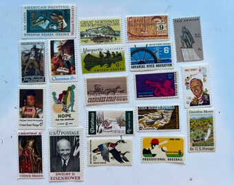 20 US 6c Unused Vintage Postage Stamps - MINT - From the 1970s - usable postage for invitations or the collector