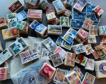 By Color - Vintage Bundleware Postage Stamps from various countries - choose Canceled bundle size and color Worldwide or US