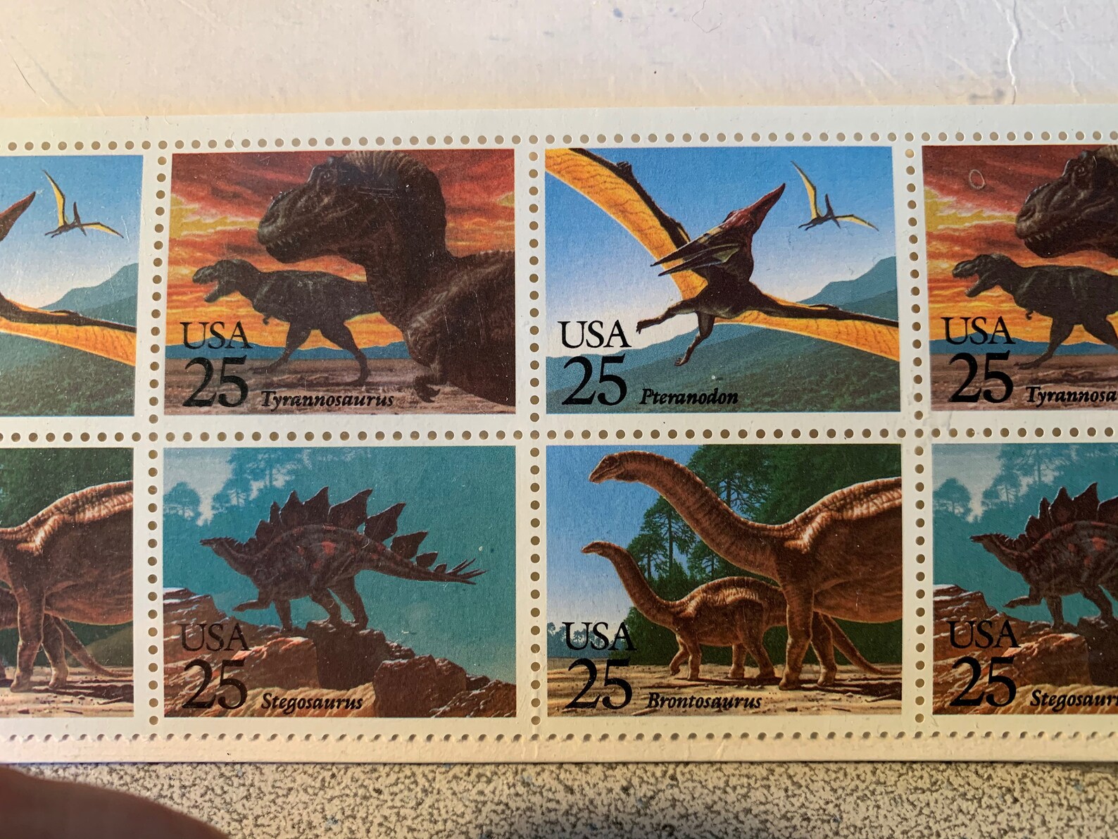 Stamposaurus 10 Mint Unhinged USPS Dinosaur Stamps 1989 25 Etsy