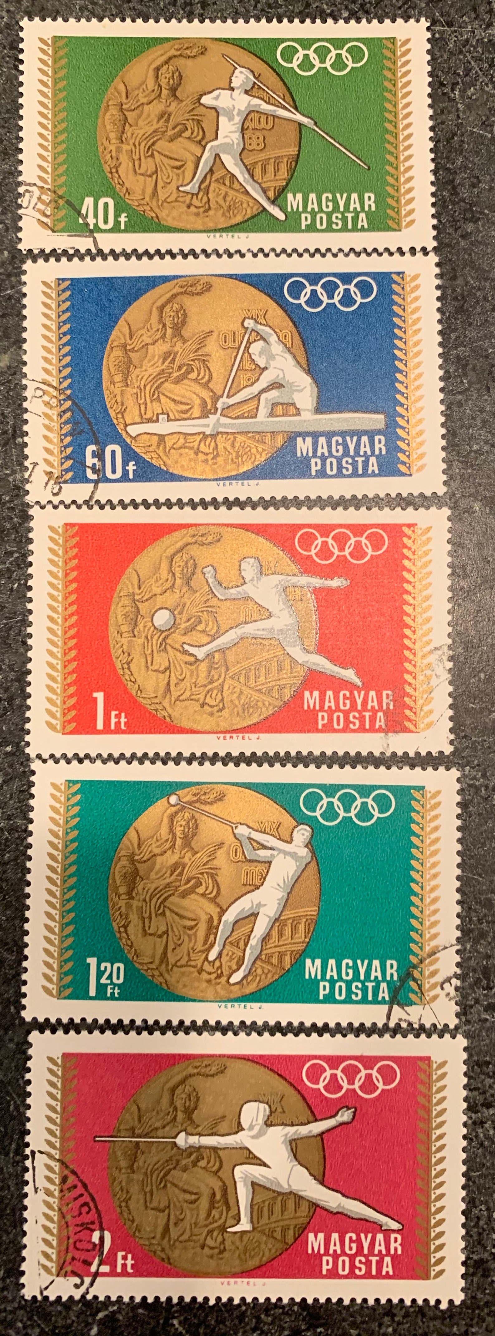 5 Hungary Magyar Posta Olympic Stamps VF Used 19501954 VF Etsy