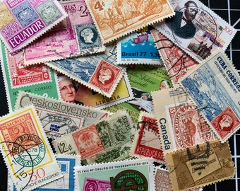 STAMPS ON STAMPS and other Philatelic images - 20 stamps per packet. No Duplicates!