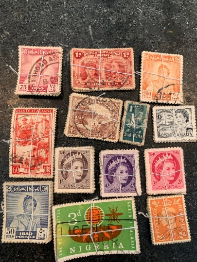 90 cents . Autumn Vintage Postage Stamp Variety Pack . Set of 5 Marketplace  Postage Stamps by undefined