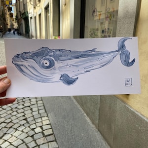 balena acquerello originale