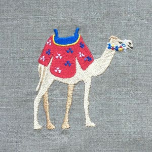 Embroidered Towels / Embroidered Hand Towels / Linen Towels / Linen Dish Towels / Linen Hand Towels / Camel Embroidered Towel