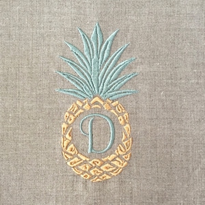 Personalized Embroidered Pineapple Tea Towel,Guest Towel, hand towel.  Hostess Gift, Welcome Gift.  Housewarming Gift.  Christmas Gift.