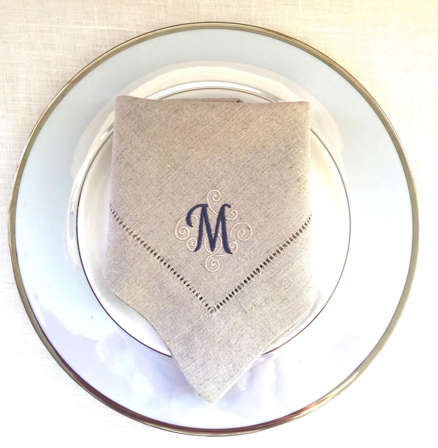 Monogrammed Napkins / Cloth Napkins / Dinner Napkins / Linen Etsy