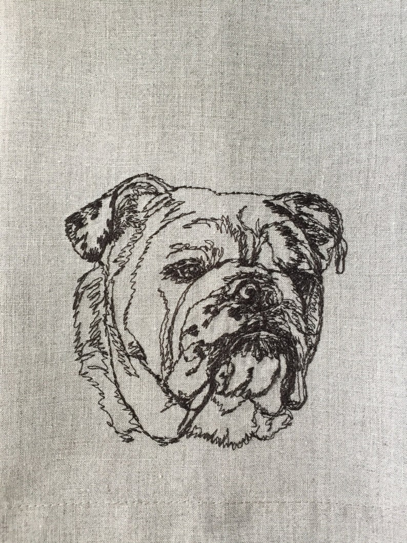 WhimseaCottage Bulldog Tea Towel - Thumbnail 2