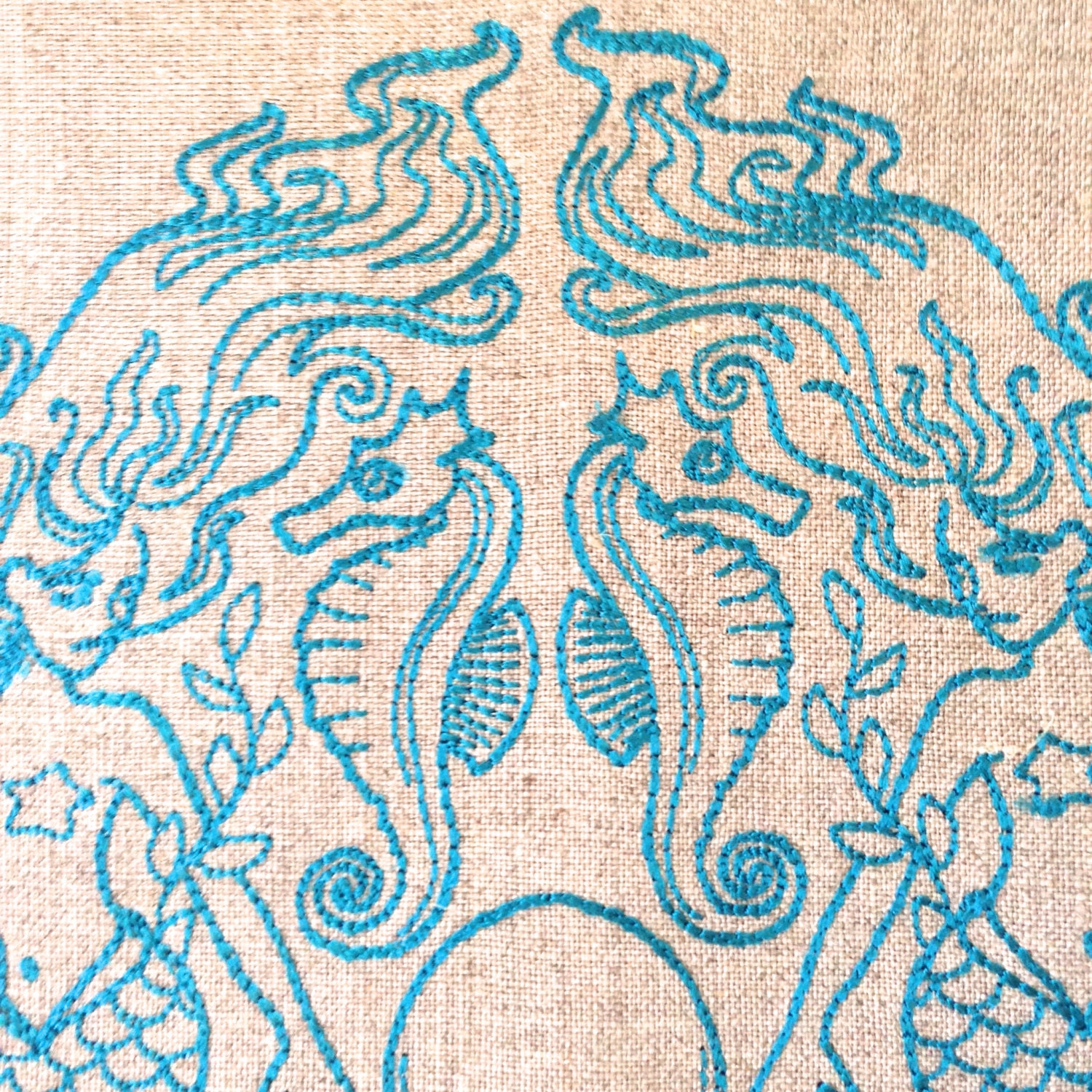 Embroidered Mermaid Tea Towel Guest Towel or Hand Towel. Etsy