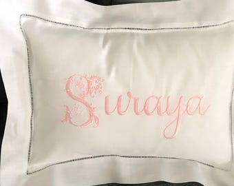 Custom Embroidered Pillow.  Personalized Name Pillow.  Baby Name Pillow.  Children's Room Decor.  Home Decor.  Wedding Gift.