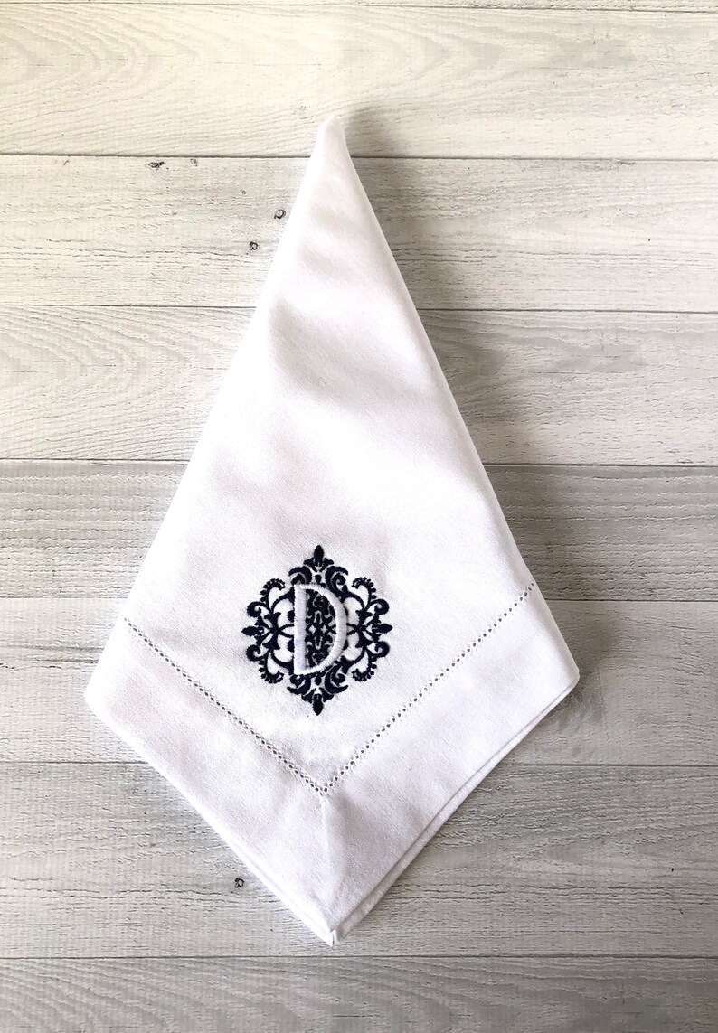 Monogrammed Napkins / Cloth Napkins / Dinner Napkins / Linen Etsy