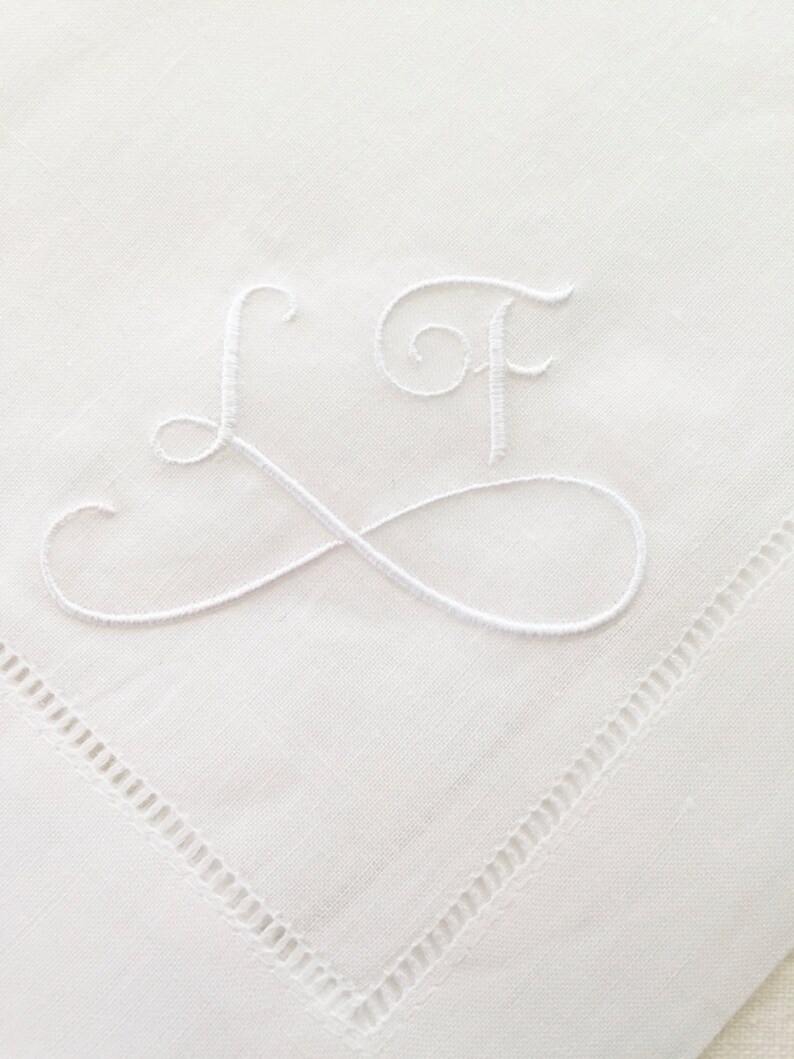 Monogram Embroidered Linen Napkins Simplicity. Personalized Etsy UK