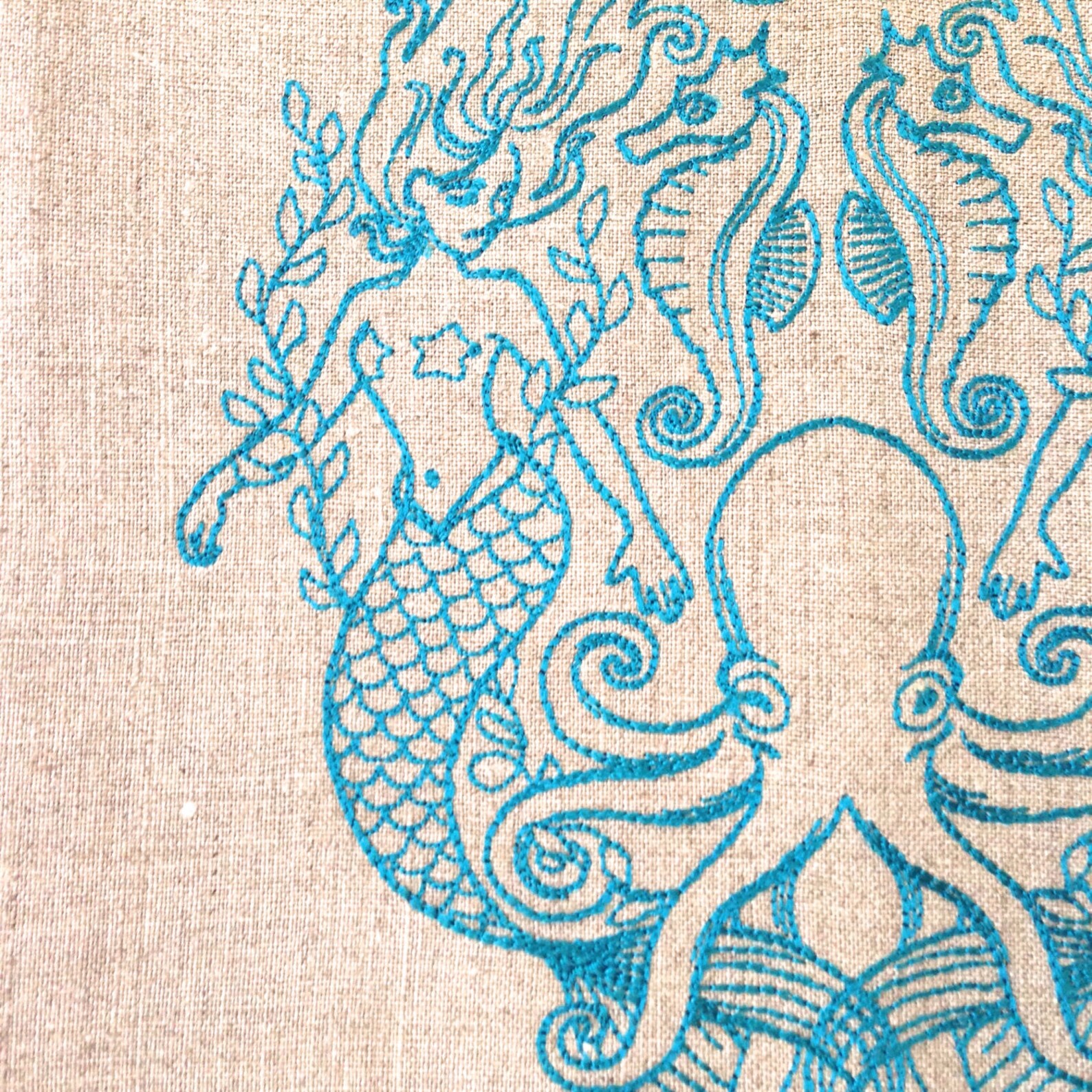 Embroidered Mermaid Tea Towel Guest Towel or Hand Towel. Etsy