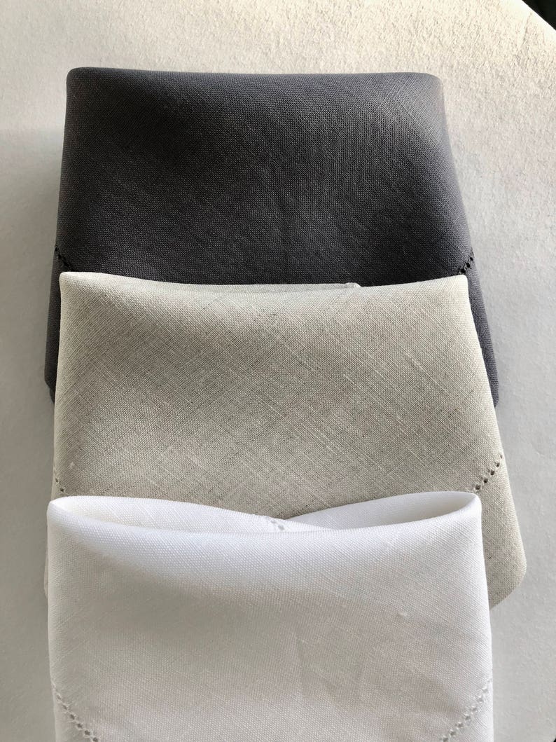 Monogrammed Linen Napkins / Dinner Napkins / Linen Cloth Napkins / Table Linens / Personalized two-letter font napkins / Wedding Gift image 5