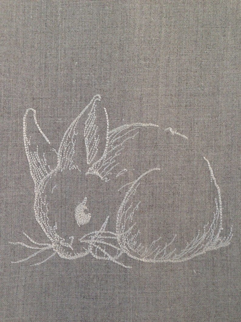 WhimseaCottage Bunny Linen Towel - Thumbnail 2