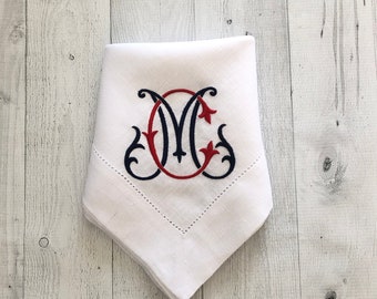 Servilletas monogramadas / Servilletas de tela / Servilletas de cena / Servilletas de lino / Mantelerías / Servilletas personalizadas / Regalo de boda / Regalo de anfitriona